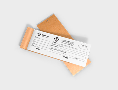 Bloco com Canhoto Numerado Sulfite 75g 19,5x6,5 cm 10x1 via - 1x0 - 1000 unid