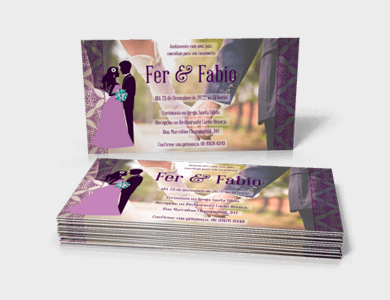 Convite Couchê 300g Laminação Holográfica 10x18cm - 4x1 - 500 unid