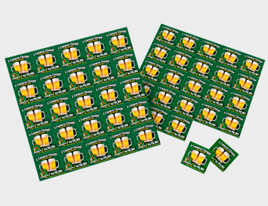 Folha Cupom de Desconto Couchê Fosco 170g Sem Verniz 25 Espaços 21x21 cm - 4x1 - 10000 unid